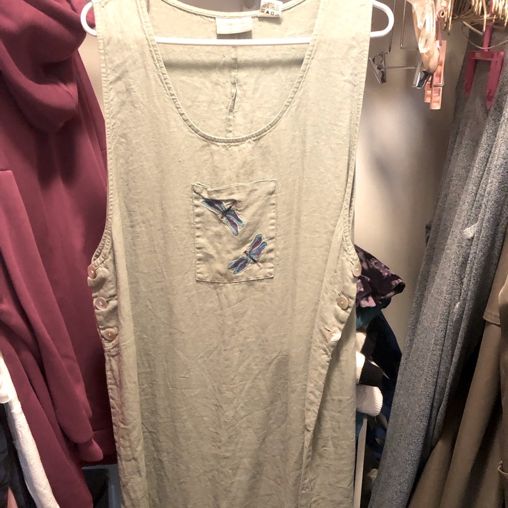 Sage green linen blend Jumper
